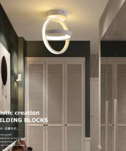 Moderna luz de teto led 2 anéis design criativo lâmpada do teto luminárias interiores corredor varanda luz do escritório 4