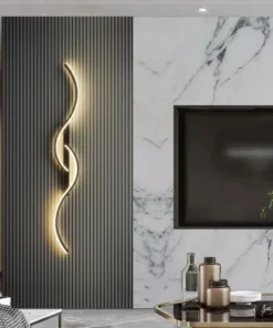 Tira longa conduziu a lâmpada de parede moderna controle remoto escurecimento sala estar decoração lâmpada parede fundo quarto cabeceira casa iluminação led 3