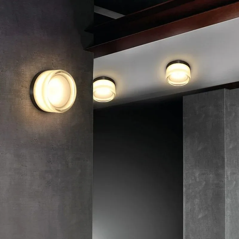 Luminária de Parede LED Redonda em Acrílico, Lâmpada Criativa Montada na Parede para Decoração de Sala de Estar e Varanda 5