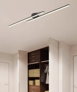 Longo alumínio led luz de teto moderno design criativo lâmpada do teto luminária interior corredor varanda escritório lustre 2