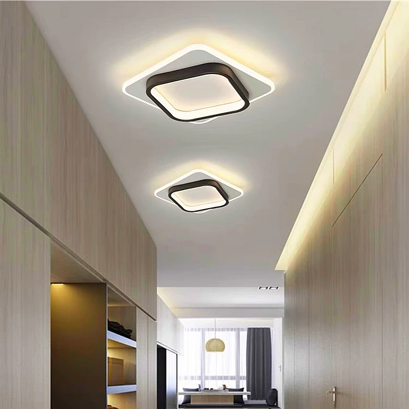 Simples e moderno decoração led luz de teto nordic luxo interior lâmpada do teto sala estar corredor quarto criativo metal luz teto 2