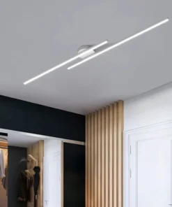 Longo alumínio led luz de teto moderno design criativo lâmpada do teto luminária interior corredor varanda escritório lustre 4