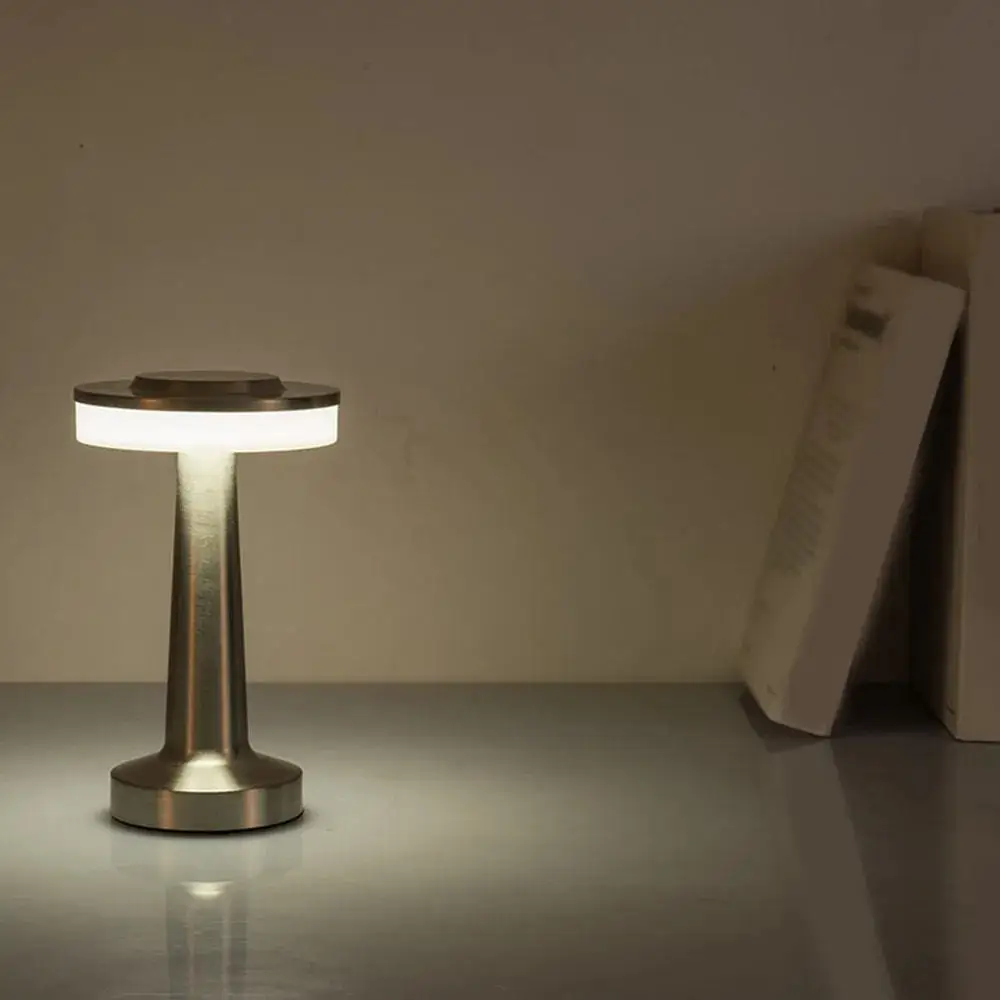 Ufo lâmpada de mesa metal toque decoração para bar mesa café restaurante decoração luz led recarregável luzes da noite quarto 6
