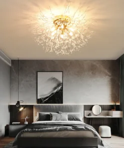 Dandelion Cristal Lustre, Nordic Modern Teto Luz, Fireball Luz Decorativa, Sala De Estar, Sala De Jantar, Quarto 4