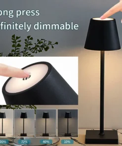Lâmpada de mesa led usb recarregável lâmpada de mesa toque sem fio 3 cores desktop luz da noite barra restaurante criativo luz ambiente decoração 2