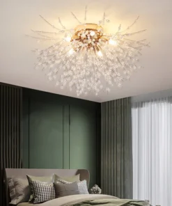 Dandelion Cristal Lustre, Nordic Modern Teto Luz, Fireball Luz Decorativa, Sala De Estar, Sala De Jantar, Quarto 2