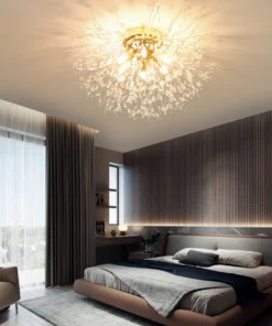 Dandelion Cristal Lustre, Nordic Modern Teto Luz, Fireball Luz Decorativa, Sala De Estar, Sala De Jantar, Quarto 5