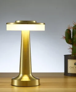 Ufo lâmpada de mesa metal toque decoração para bar mesa café restaurante decoração luz led recarregável luzes da noite quarto 4