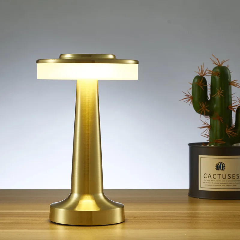 Ufo lâmpada de mesa metal toque decoração para bar mesa café restaurante decoração luz led recarregável luzes da noite quarto 4