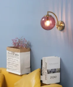 Nordic Minimalista Vidro LED Lâmpada de Parede, Cor Moderna Luz, Indoor Fixture, Sala, Quarto, Candeeiro de Cabeceira, Jantar, Cozinha 2