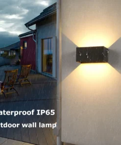 Lâmpada de parede led à prova d'água, 6w/12w, preto/branco/cinza, para decoração interna e externa, iluminação de parede de alumínio, ac 110v 220v 3