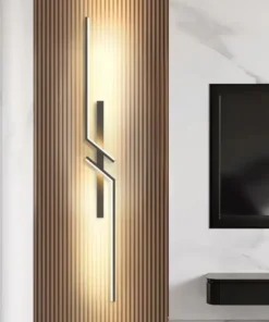 Tira longa conduziu a lâmpada de parede moderna controle remoto escurecimento sala estar decoração lâmpada parede fundo quarto cabeceira casa iluminação led 2