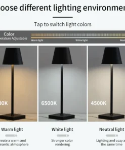 Lâmpada de mesa led usb recarregável lâmpada de mesa toque sem fio 3 cores desktop luz da noite barra restaurante criativo luz ambiente decoração 3
