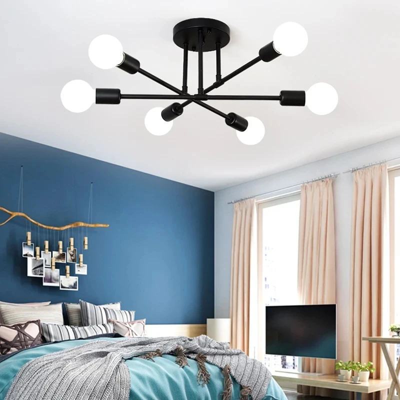 Nordic minimalista pingente de luz lâmpada do teto led lustre adequado para quartos salas estar preto ouro iluminação decoração 2