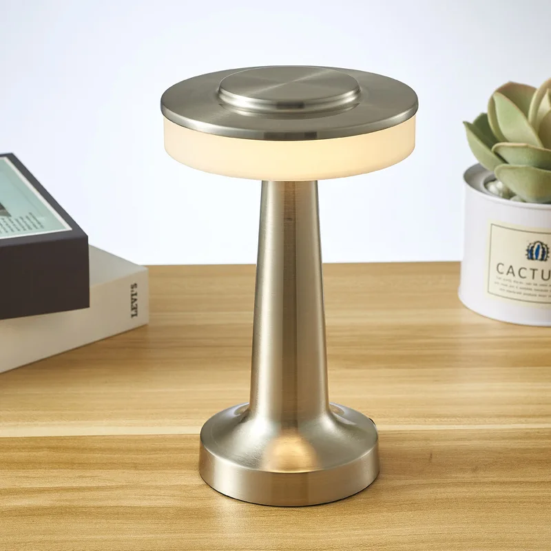 Ufo lâmpada de mesa metal toque decoração para bar mesa café restaurante decoração luz led recarregável luzes da noite quarto 3