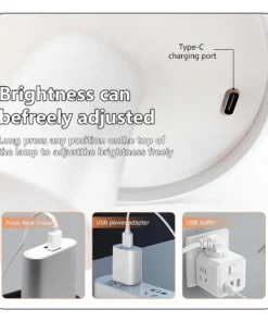 Lâmpada de mesa led usb recarregável lâmpada de mesa toque sem fio 3 cores desktop luz da noite barra restaurante criativo luz ambiente decoração 5