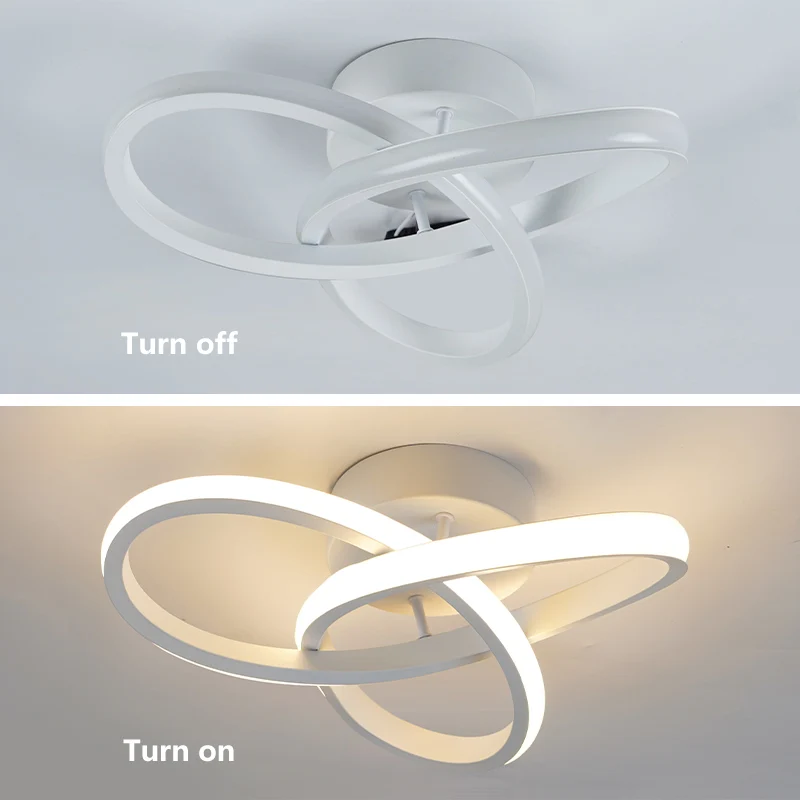 Casa led lustre de três cores lâmpada estilo moderno lâmpada do teto quarto instalação superfície luz 220v sala jantar lâmpada 4