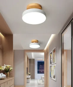 Nordic entrada corredor lâmpadas de teto varanda madeira redonda vestiário sala jantar estudo quarto luz banheiro iluminação industrial 2