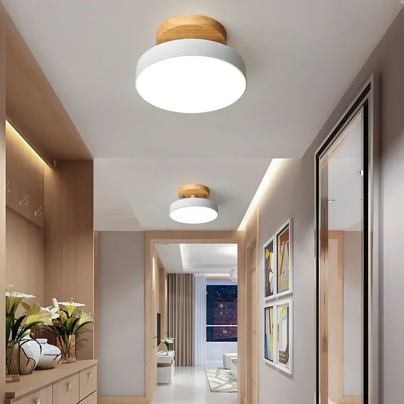 Nordic entrada corredor lâmpadas de teto varanda madeira redonda vestiário sala jantar estudo quarto luz banheiro iluminação industrial 2