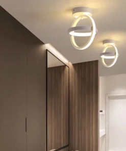 Moderna luz de teto led 2 anéis design criativo lâmpada do teto luminárias interiores corredor varanda luz do escritório 6