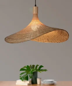 Mão de malha estilo chinês tecelagem lâmpadas penduradas 18/19/30cm bambu luminária restaurante decoração casa luminárias 4