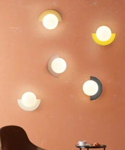 Fundo decoração de casa lâmpadas parede bola plástico abajur g9 lâmpada redonda arandela luz led quarto corredor noite arandela brilho 2