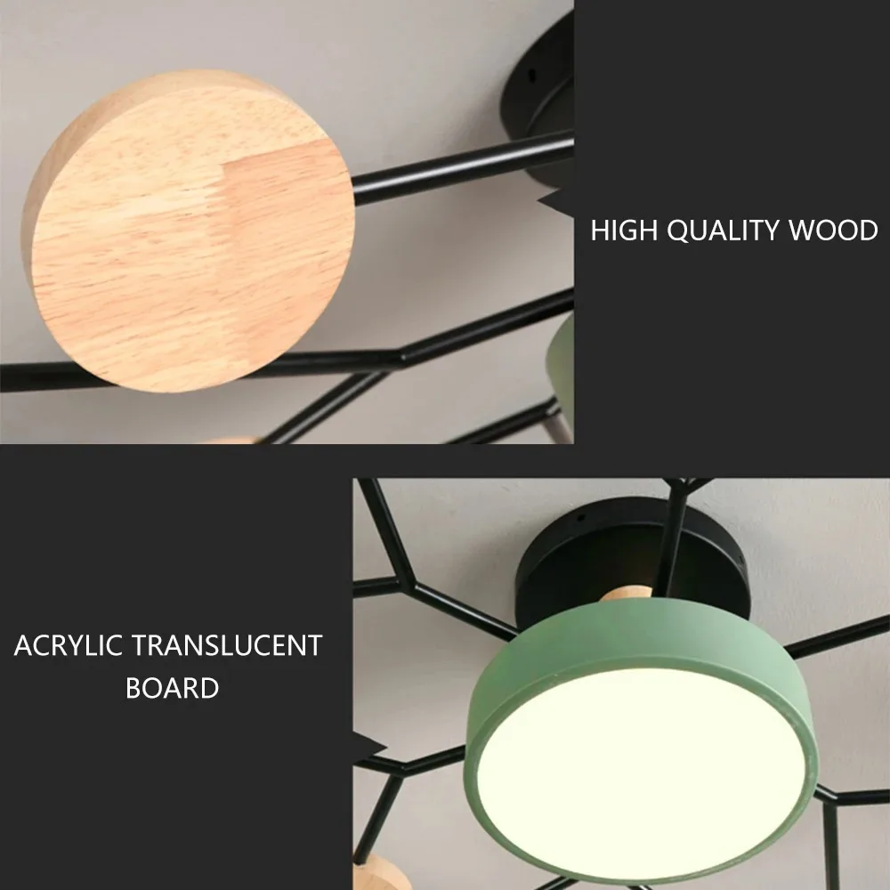 Lustre LED com 3 Cores Diferentes, Iluminação Interior, Adequado para Sala de Estar, Quarto, Hotel, Apartamento, Estudo, Decoração do Lar 5