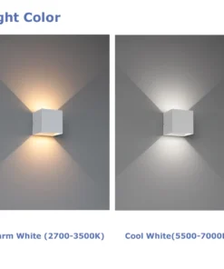 Lâmpada de parede led à prova d'água, 6w/12w, preto/branco/cinza, para decoração interna e externa, iluminação de parede de alumínio, ac 110v 220v 6
