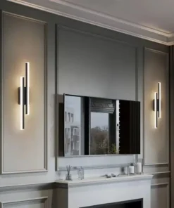 Lâmpada de parede LED Copper Line, arandelas do quarto, abajur acrílico, iluminação interior, sala de estar, corredor, luminária 4