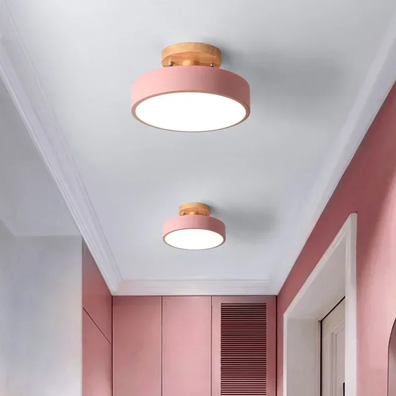 Nordic entrada corredor lâmpadas de teto varanda madeira redonda vestiário sala jantar estudo quarto luz banheiro iluminação industrial 4