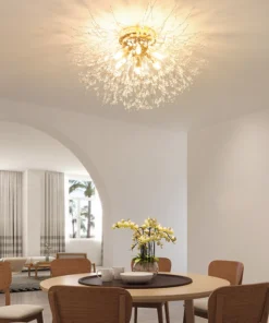 Dandelion Cristal Lustre, Nordic Modern Teto Luz, Fireball Luz Decorativa, Sala De Estar, Sala De Jantar, Quarto 3