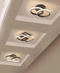 Moderna luz de teto led 2 anéis design criativo lâmpada do teto luminárias interiores corredor varanda luz do escritório 3