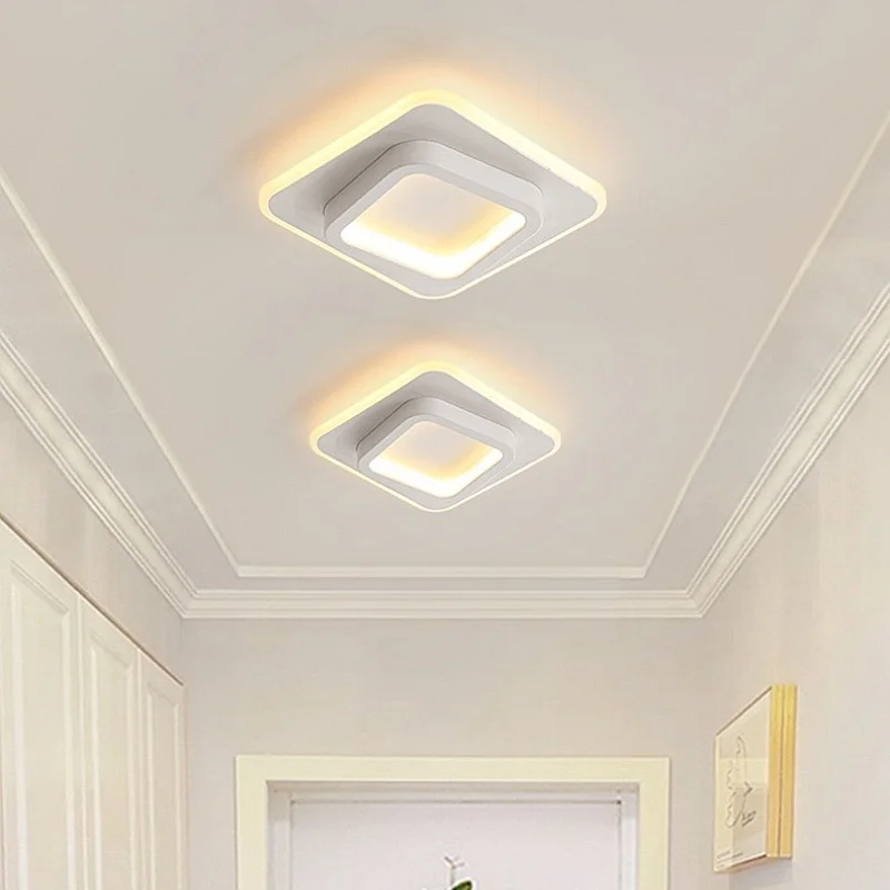 Simples e moderno decoração led luz de teto nordic luxo interior lâmpada do teto sala estar corredor quarto criativo metal luz teto 3
