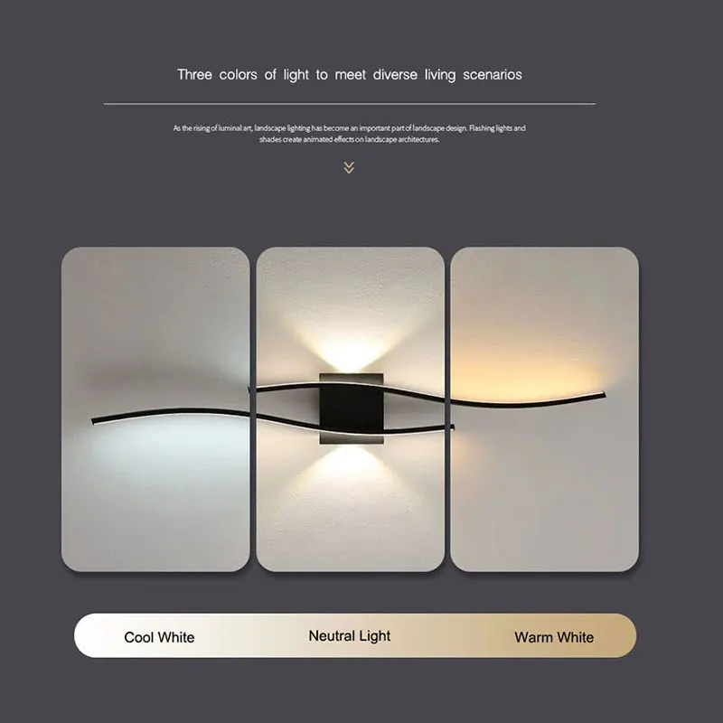 Luminárias de Parede LED para Decoração de Interiores, para Banheiro e Quarto, Estilo Nórdico, AC85-265V, Iluminação de Parede para Hall de Entrada e Corredor 4