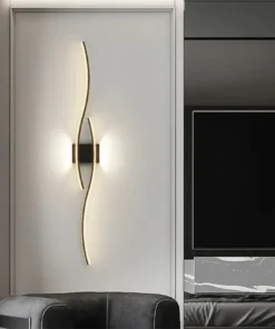 Tira longa conduziu a lâmpada de parede moderna controle remoto escurecimento sala estar decoração lâmpada parede fundo quarto cabeceira casa iluminação led 4