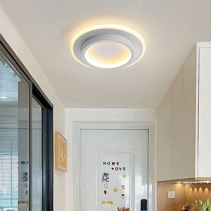 Simples e moderno decoração led luz de teto nordic luxo interior lâmpada do teto sala estar corredor quarto criativo metal luz teto 4