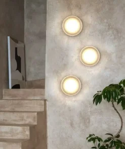 Luminária de Parede LED Redonda em Acrílico, Lâmpada Criativa Montada na Parede para Decoração de Sala de Estar e Varanda 3