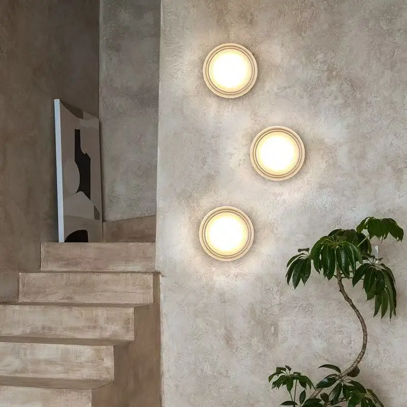 Luminária de Parede LED Redonda em Acrílico, Lâmpada Criativa Montada na Parede para Decoração de Sala de Estar e Varanda 3