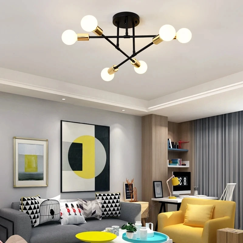 Nordic minimalista pingente de luz lâmpada do teto led lustre adequado para quartos salas estar preto ouro iluminação decoração 3