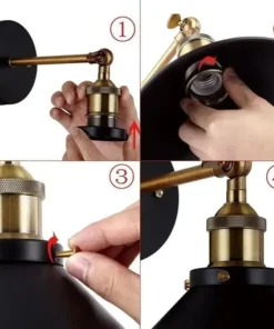 Estilo industrial americano lâmpada de parede escada corredor lâmpada de parede cabeceira retro decorativo luz de parede ferro 4