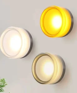 Luminária de Parede LED Redonda em Acrílico, Lâmpada Criativa Montada na Parede para Decoração de Sala de Estar e Varanda 2