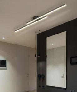 Longo alumínio led luz de teto moderno design criativo lâmpada do teto luminária interior corredor varanda escritório lustre 5