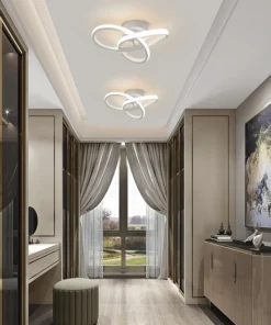 Casa led lustre de três cores lâmpada estilo moderno lâmpada do teto quarto instalação superfície luz 220v sala jantar lâmpada 6