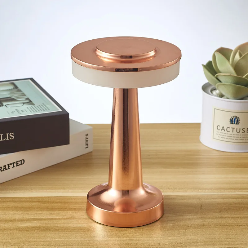 Ufo lâmpada de mesa metal toque decoração para bar mesa café restaurante decoração luz led recarregável luzes da noite quarto 2