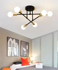 Nordic minimalista pingente de luz lâmpada do teto led lustre adequado para quartos salas estar preto ouro iluminação decoração 5
