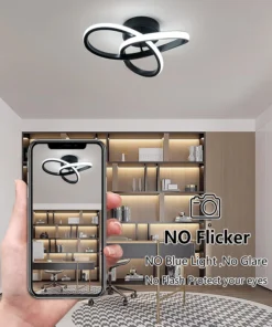 Casa led lustre de três cores lâmpada estilo moderno lâmpada do teto quarto instalação superfície luz 220v sala jantar lâmpada 5