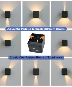 Lâmpada de parede led à prova d'água, 6w/12w, preto/branco/cinza, para decoração interna e externa, iluminação de parede de alumínio, ac 110v 220v 5