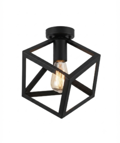 Plafon Vintage em Metal Gaiola E27 – Design Industrial para Ambientes Modernos
