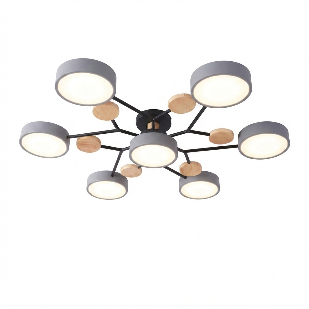 Lustre LED Moderno Nórdico 3 Cores – Luminária Decorativa para Sala e Quarto | Metal Center Brasil