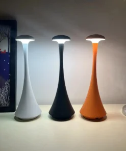 Candeeiro de mesa cogumelo, luz noturna criativa de toque sem fio recarregável USB-C para hotel, quarto e atmosfera doméstica 3